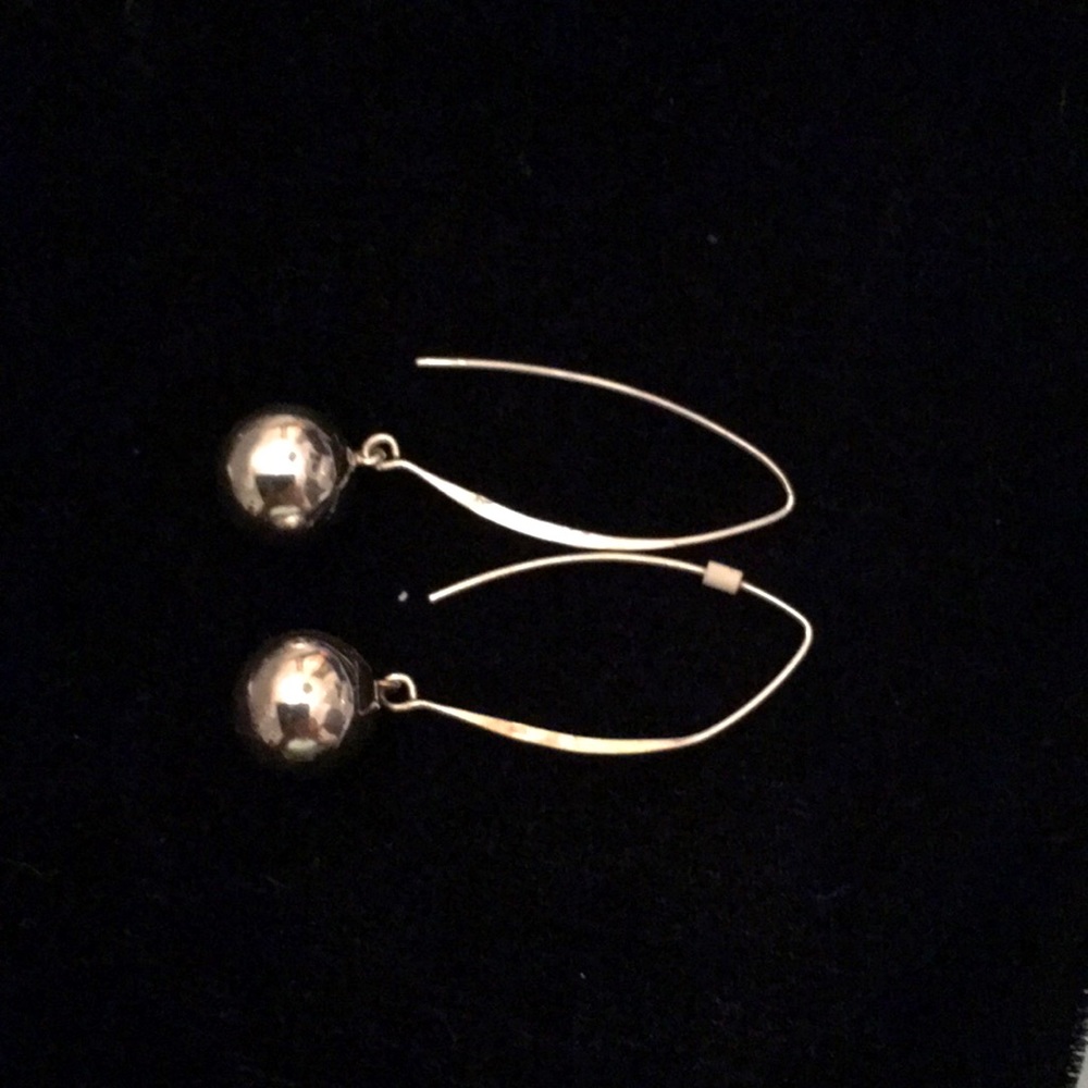 Sterling silver drop ball pierced earrings